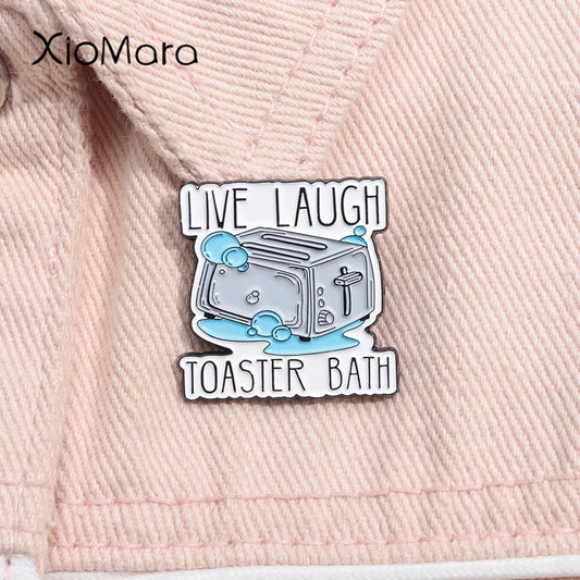 Dark Humor Enamel Pin - Toaster Bath Brooch Lapel Badge Gift