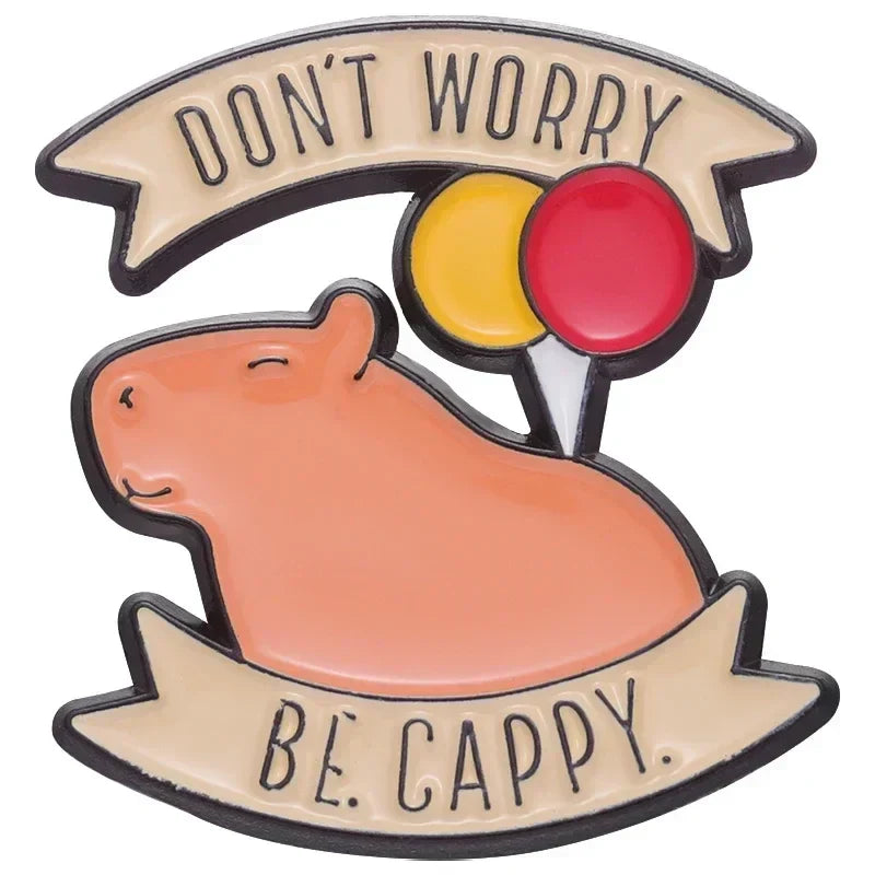 Cute Capybara Enamel Pin Animal Brooch Frog Lapel Badge Gift