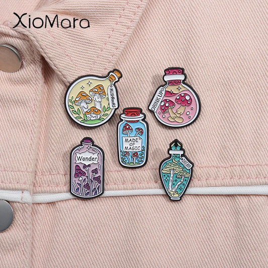 Cartoon Mushroom Enamel Pin Brooch Lapel Backpack Badge Jewelry Gift