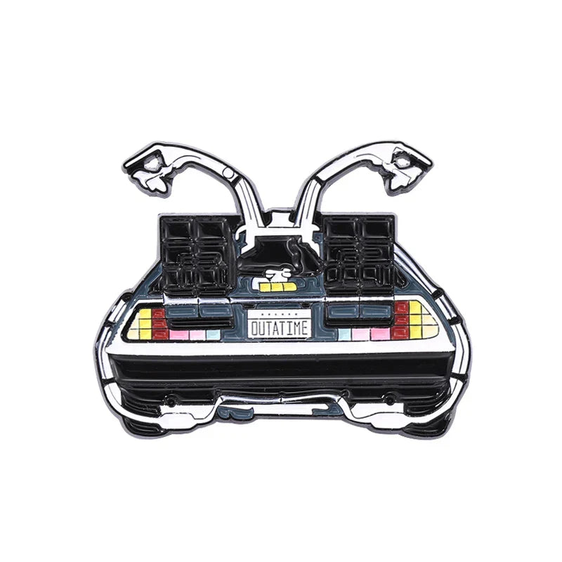Cartoon Future Racing Car Metal Badge Pin Accessory