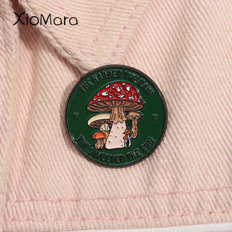 Cartoon Mushroom Enamel Pin Brooch Lapel Badge Jewelry Gift
