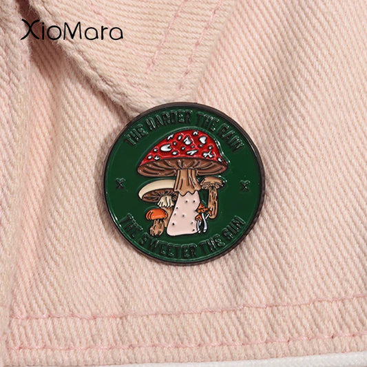 Cartoon Mushroom Enamel Pin Brooch Lapel Badge Jewelry Gift