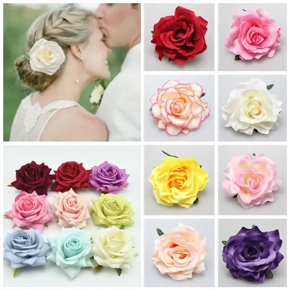 Bridal Rose Hairpin Brooch Wedding Hair Clip