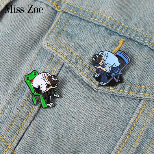 Custom Anime Frog Enamel Pins Brooches Lapel Badges Cartoon Jewelry Gift