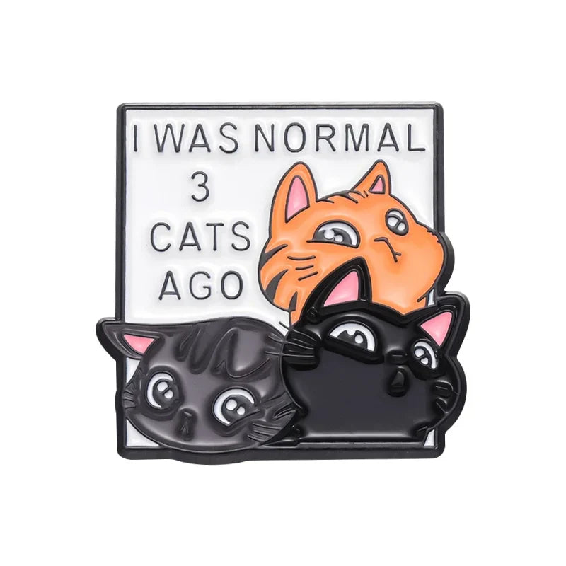 Cute Cat Enamel Pins Funny Kitten Brooch Lapel Badge Gift