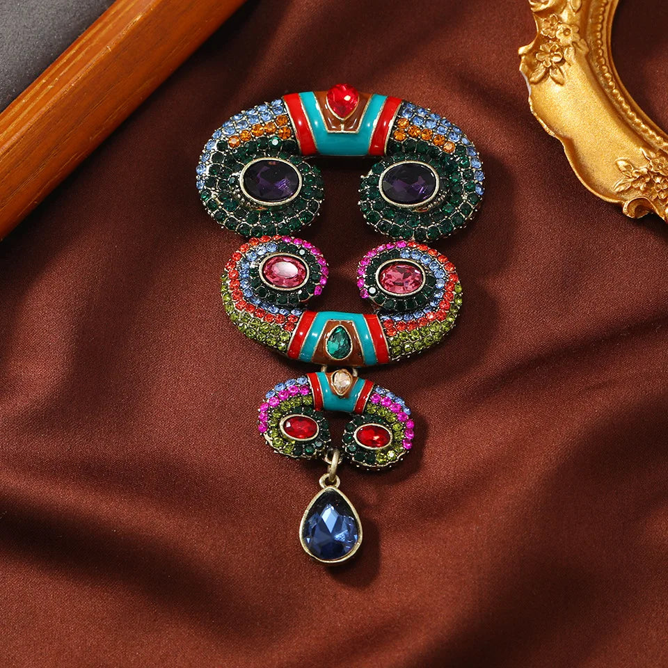 Vintage Baroque Rhinestone Brooches Crystal Retro Jewelry