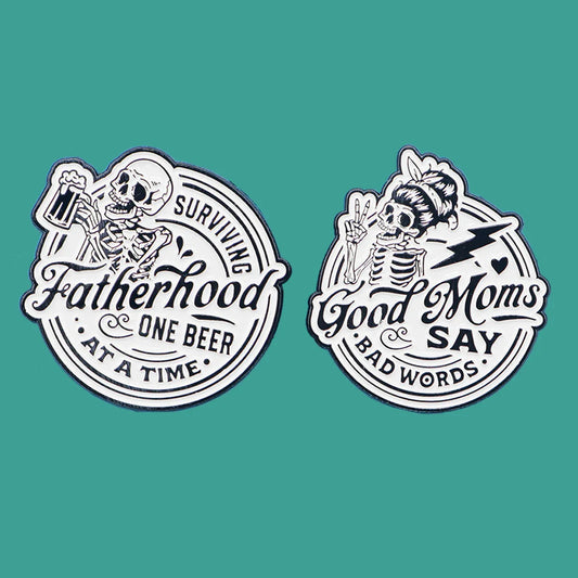 Funny Skeleton Enamel Pin Skull Lapel Badge Brooch for Backpacks and Clothes Gifts