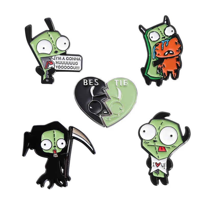 Animal Enamel Pins Set: Penguin, Bat, Bee, Owl Brooches - Fashion Lapel Badge Jewelry Gift