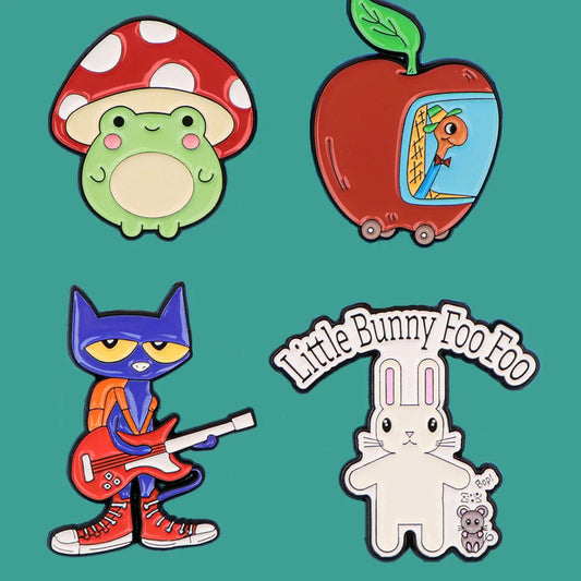 Enamel Mushroom Frog Pins Brooch Lapel Badges Jewelry Gifts