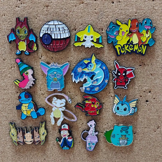 Pikachu Bulbasaur Squirtle Enamel Pins Brooches Cartoon Badge Accessories