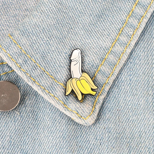 Spoof Banana Brooches for Women Men Hat Glasses Pet Party Pin Gifts High Quality