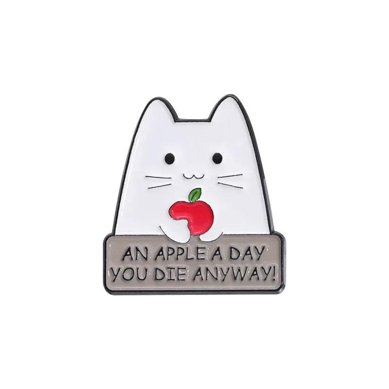 Rainbow Cat Enamel Pins I HATE EVERYONE EQUALLY Brooch Lapel Badge Jewelry