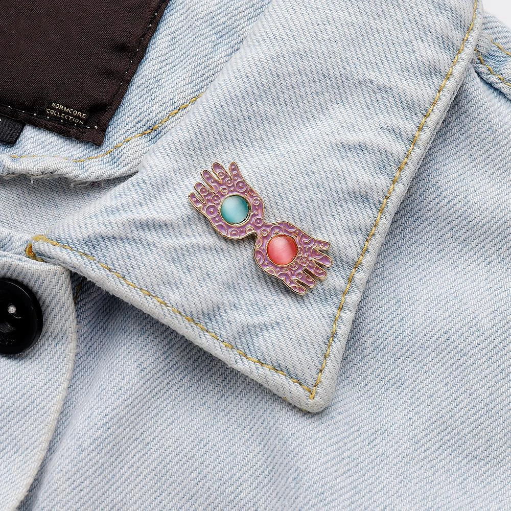 Luna Lovegood Glasses Enamel Brooch Opal Lapel Pin Jewelry Gift