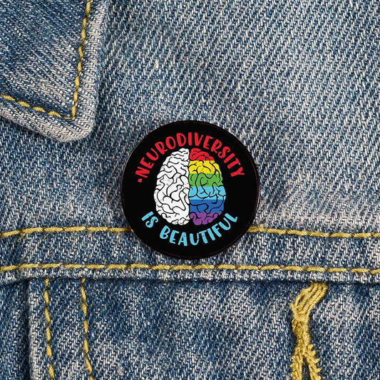 Neurodiversity Cute Cartoon Brooches Pins for Women - Shirt, Tote, Backpack, Badge Gift