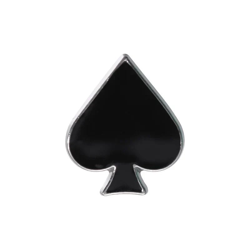 Creative Poker Playing Cards Enamel Pin Red Heart Spades King Queen Brooch Lapel Badge Jewelry Accessories