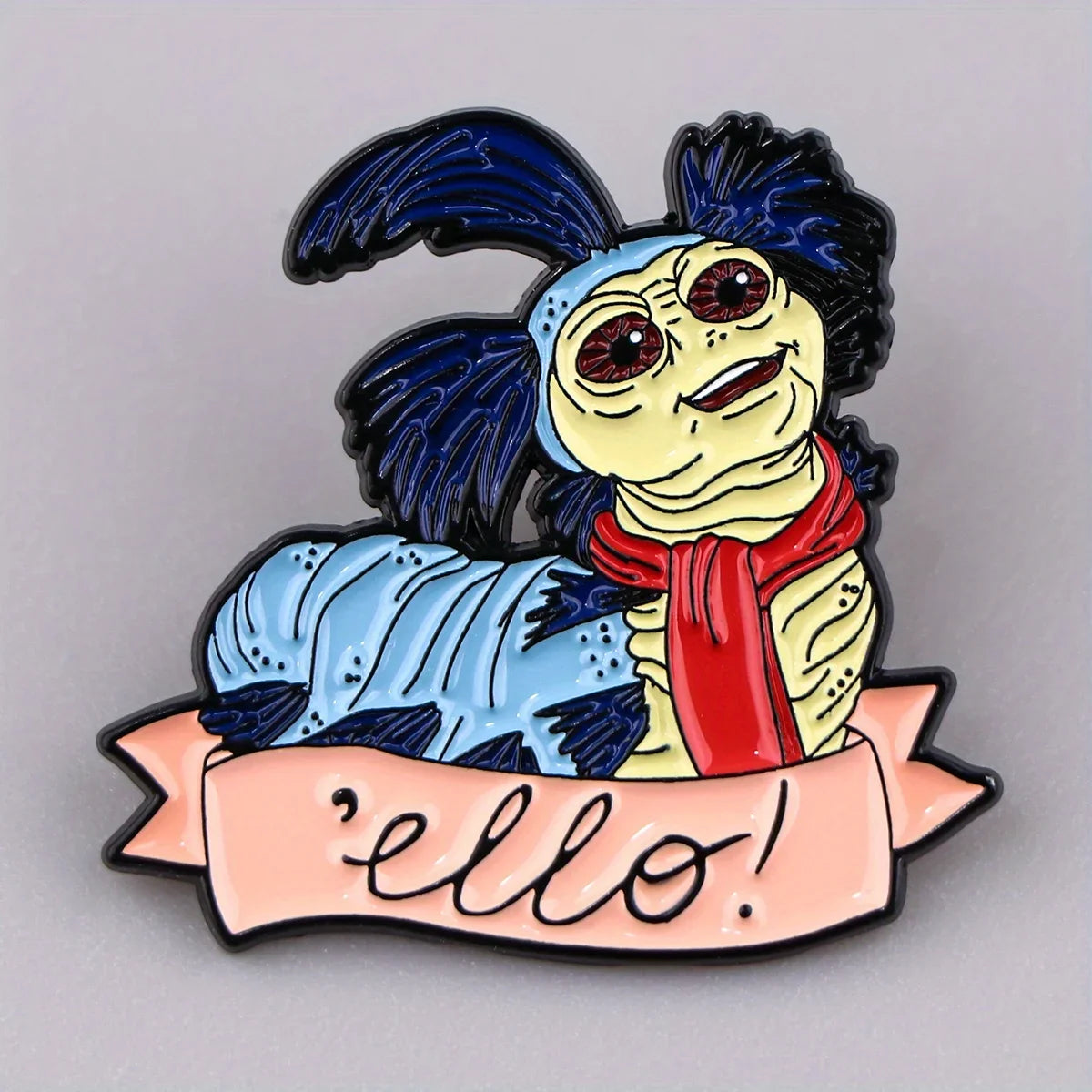 Cartoon Insect Enamel Pin Ugly Worm Brooch Funny Jewelry Gift