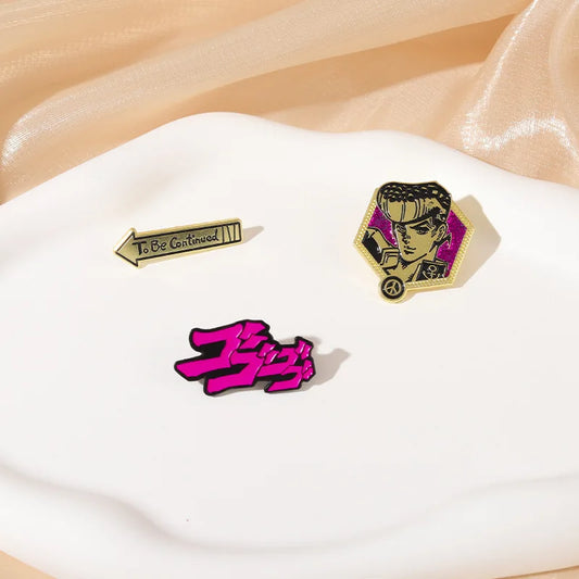 JoJo's Bizarre Adventure Jotaro Kujo Brooch Pin Metal Lapel Cosplay Jewelry