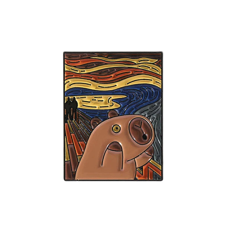 Capybara Enamel Pins Cartoon Brooch Lapel Badges Jewelry Gift