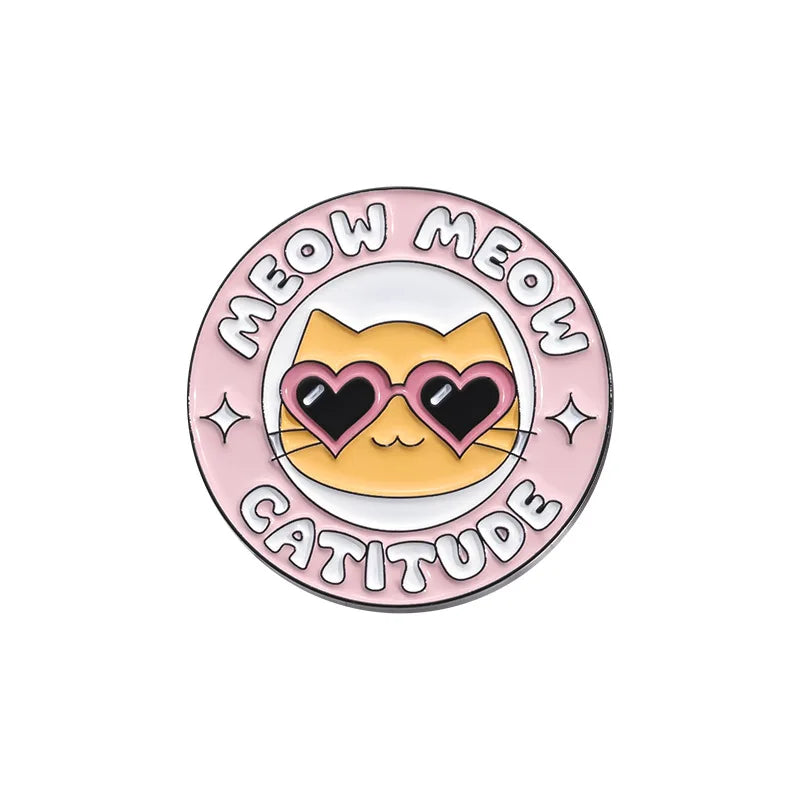 Anti-Depressant Cat Enamel Pin | Mental Health Gift | Cat Lover Pin