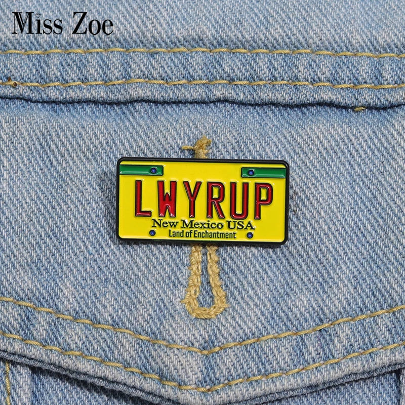 New Mexico License Plate Enamel Pins Gothic Jewelry Gift