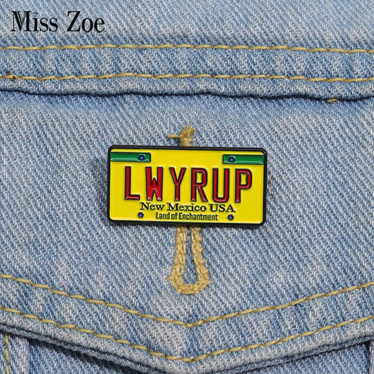 New Mexico License Plate Enamel Pins Gothic Jewelry Gift