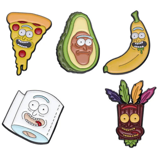 Cartoon Anime Enamel Pin Animal Pizza Fruit Metal Badge Lapel Jewelry Backpack Wholesale