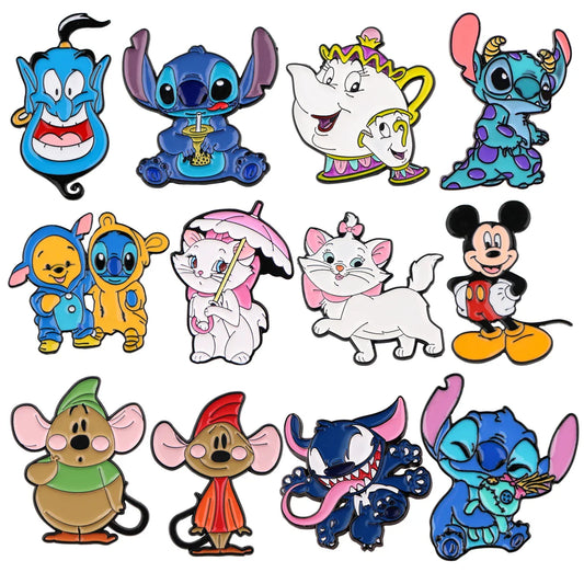 Cute Cartoon Enamel Pin Brooches for Women - Lapel Pins, Backpack Accessories, Fashion Jewelry Gifts