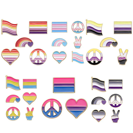 Rainbow Flag Enamel Pin LGBT Pride Badge Jewelry Gift