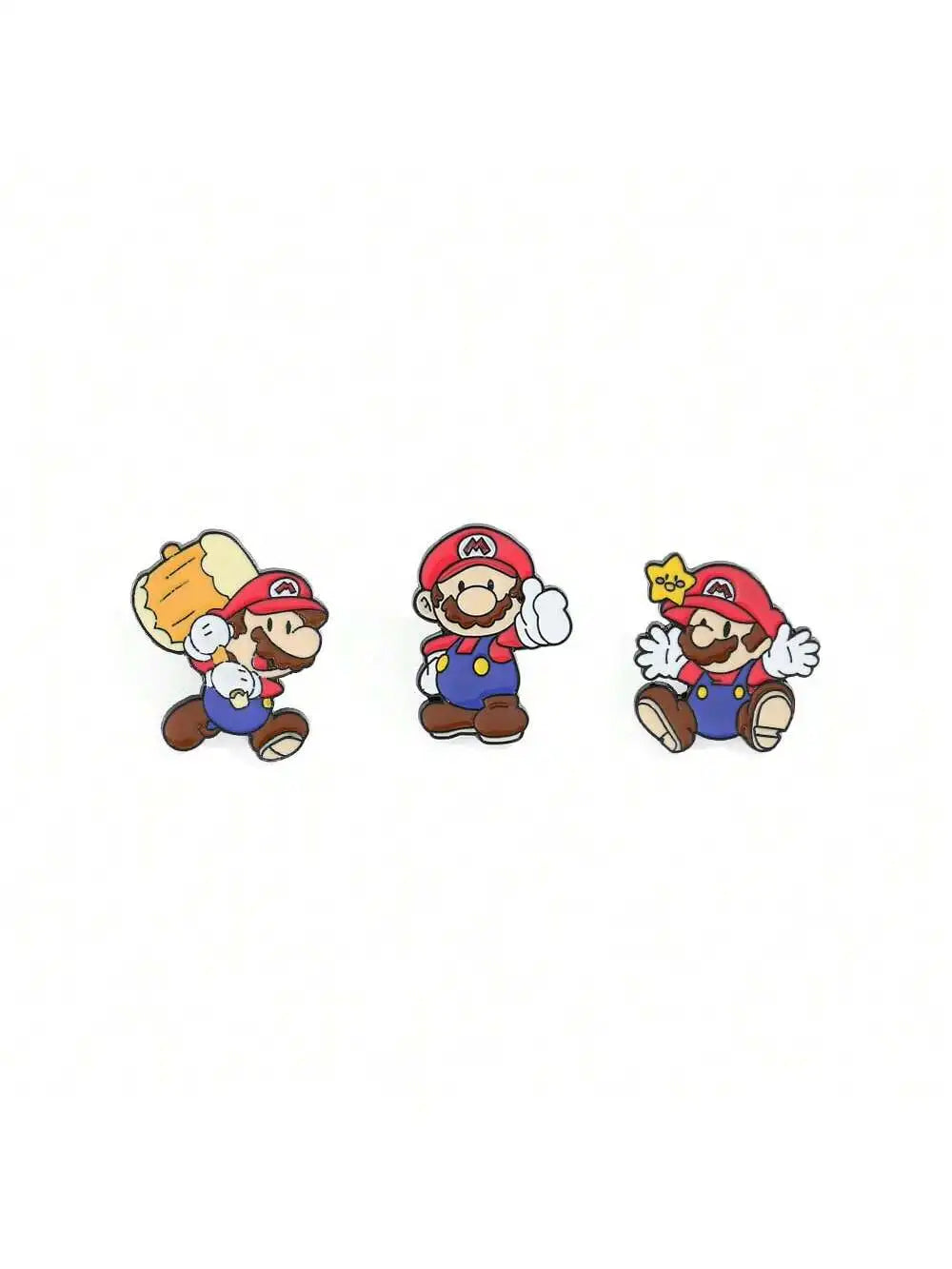 Super Mario Bros Enamel Lapel Pins Set - Cartoon Brooch Backpack Accessories