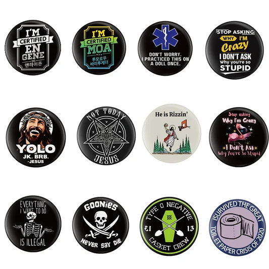 Jesus Skeleton Punk Pin Badge Jewelry Gift