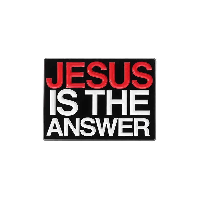 HALLOWED BE THY GAINS Jesus Enamel Pins Brooches Lapel Badges Jewelry Gift for Believers