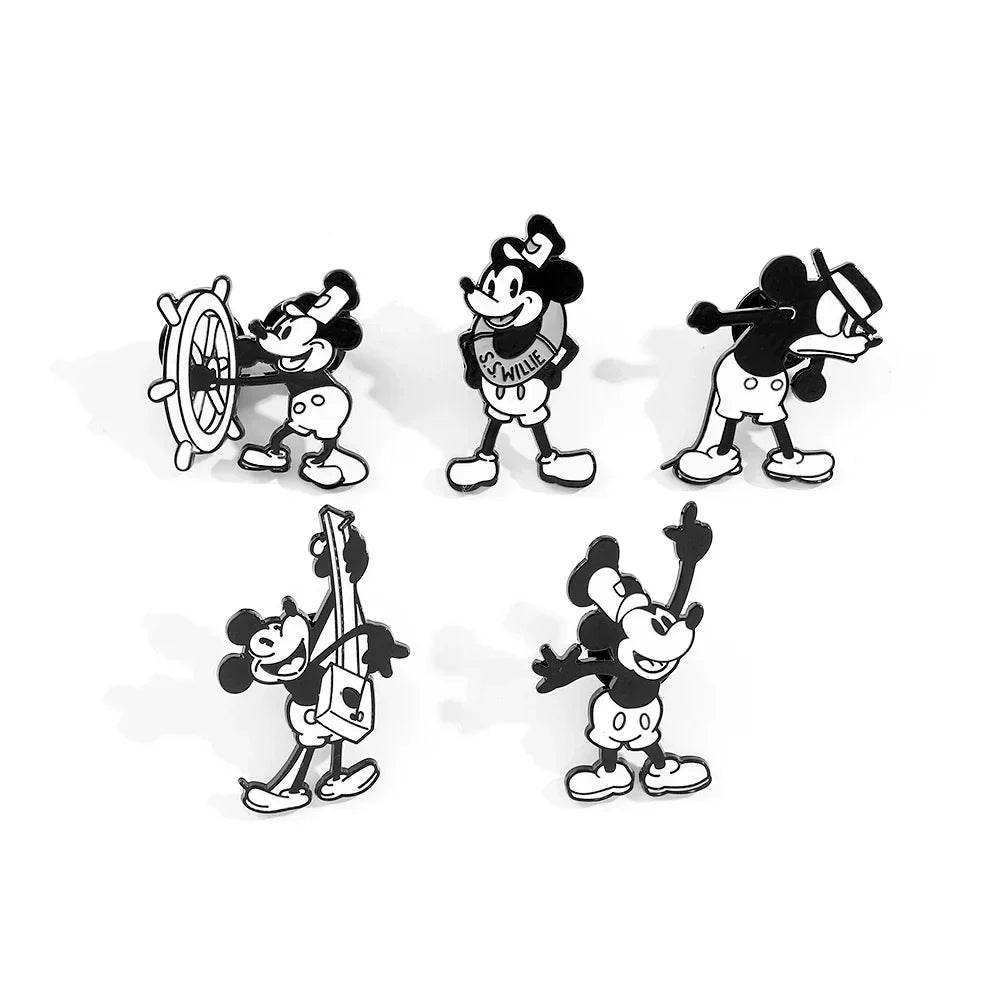 Mickey Mouse Enamel Pin Set - Cartoon Rat Brooch Badge Jewelry