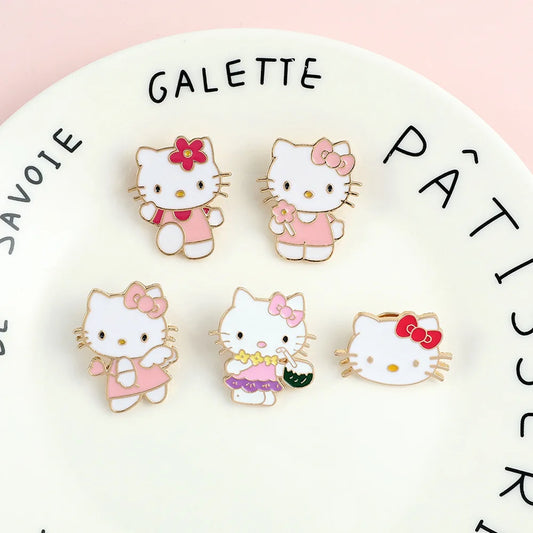 Hello Kitty Enamel Lapel Pins for Backpacks and Brooches