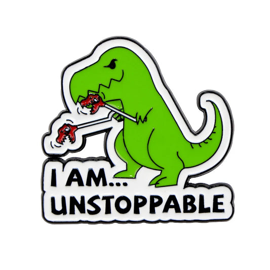 Cute Dinosaur Enamel Pin - Unstoppable Metal Brooch Jewelry Gift Wholesale