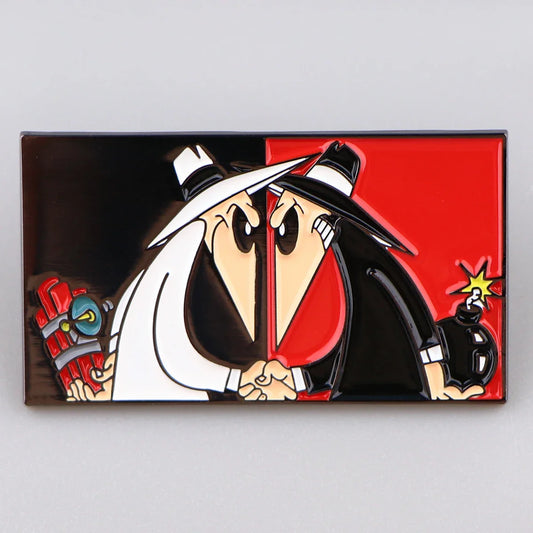 Black White Spy Enamel Lapel Pins Badges for Backpack Jewelry Accessories