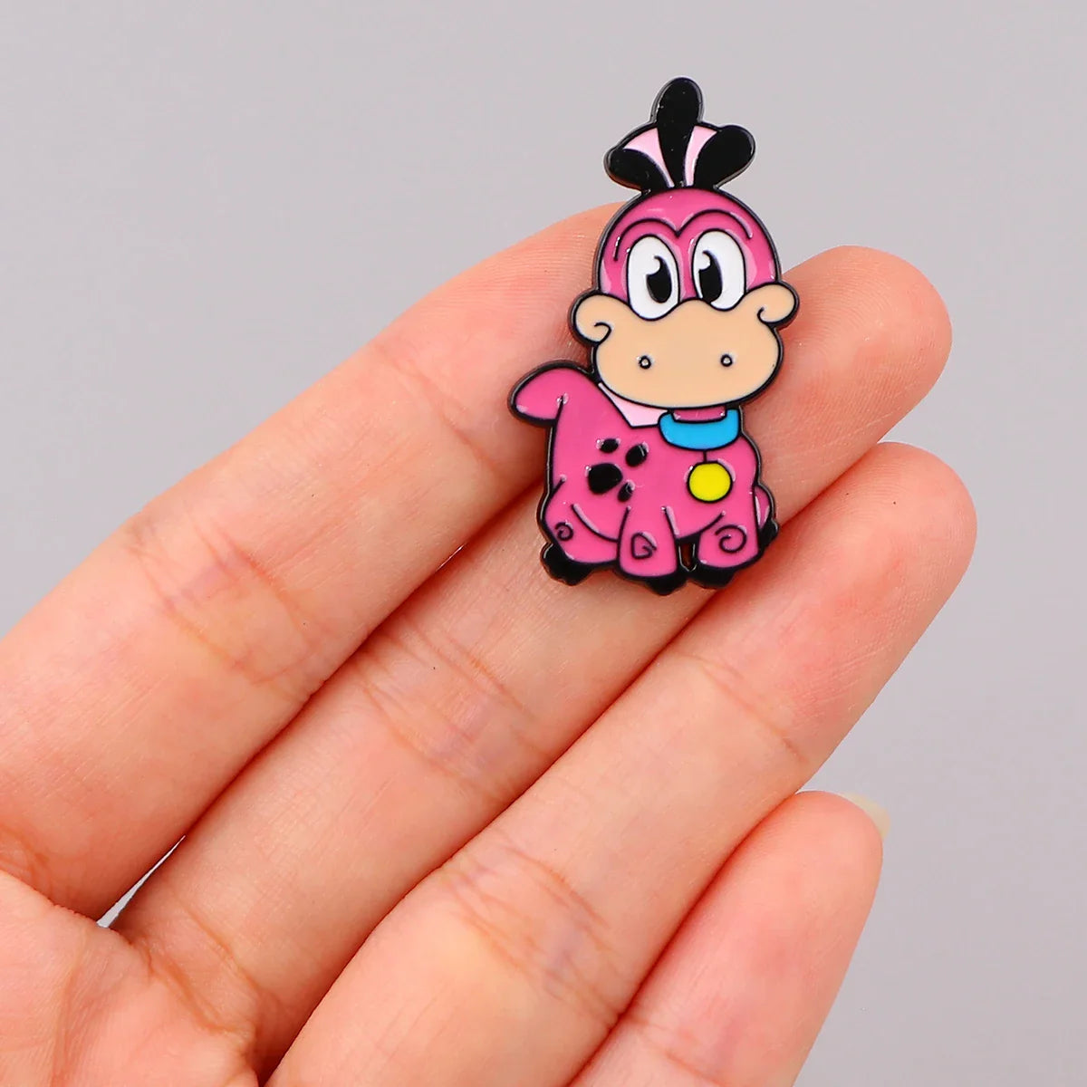 Cute Dinosaur Enamel Pin Pink Lapel Brooch Fashion Jewelry Gift