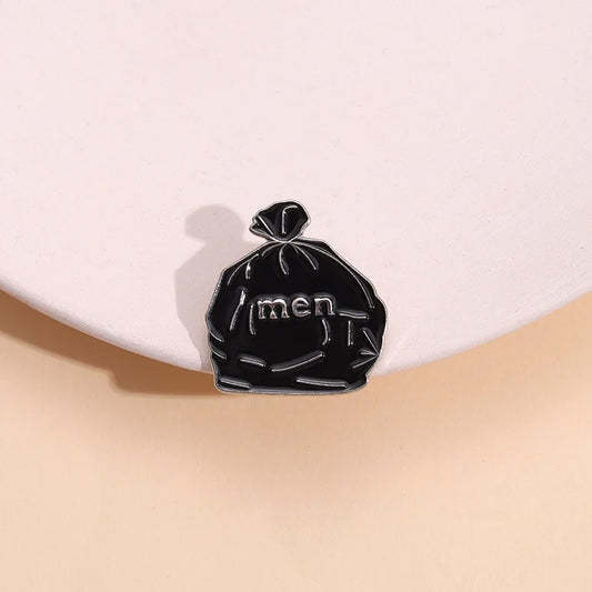 Black Money Bag Enamel Lapel Pin Cartoon Brooch Jewelry Hat Backpack Badge Kids Gifts