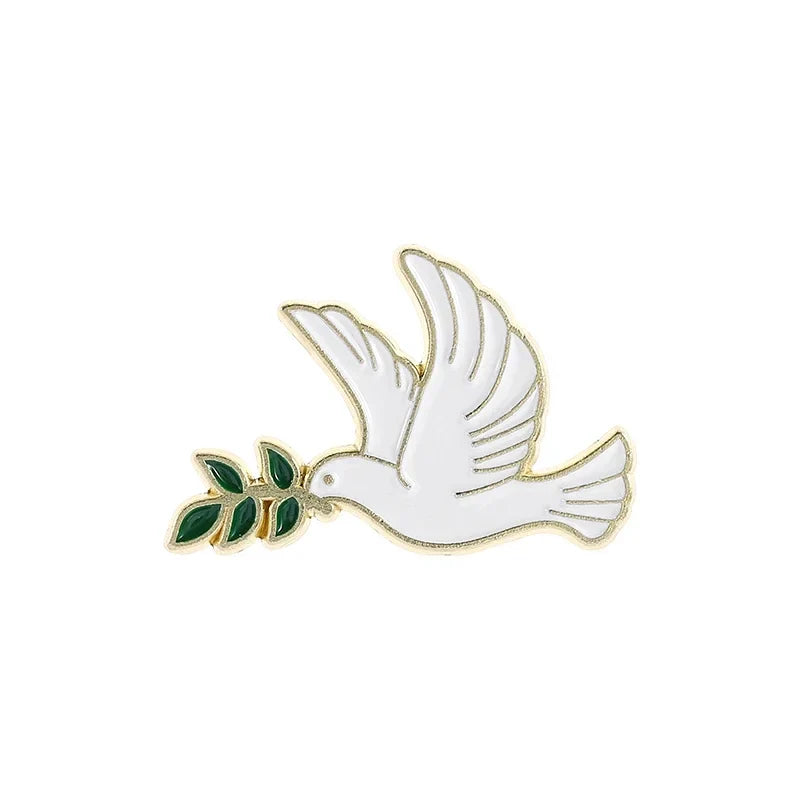 Peace Dove Enamel Pins Pigeon Brooch Lapel Badges Gift