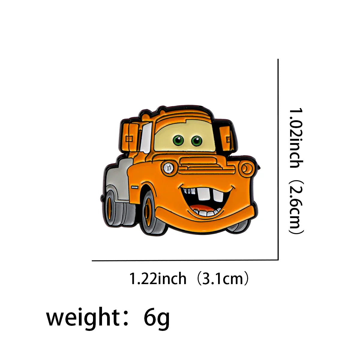 Cartoon Movie Enamel Pins Orange Car Brooches Lapel Badges Fashion Accessories Gifts