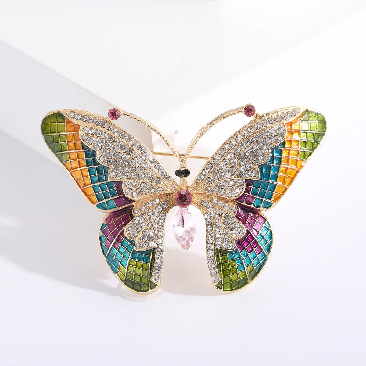 Rhinestone Butterfly Brooches Glass Insect Pins Jewelry Accessories
