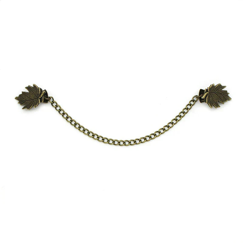 Vintage Leaf Tassel Cardigan Clip Brooch Pin Jewelry