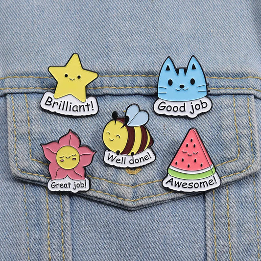 Cute Animal Bee Cat Enamel Pins Brooch Lapel Badge Jewelry Gift for Kids Friends