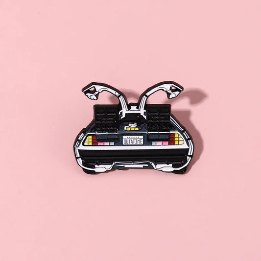 Cartoon Future Racing Car Metal Badge Pin Accessory