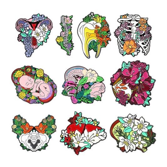 Colorful Flower Enamel Lapel Pins Brooches for Clothing Jewelry