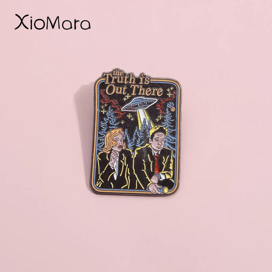 UFO Enamel Pins Truth Is Out There Brooches Lapel Badges Gothic Jewelry Gift