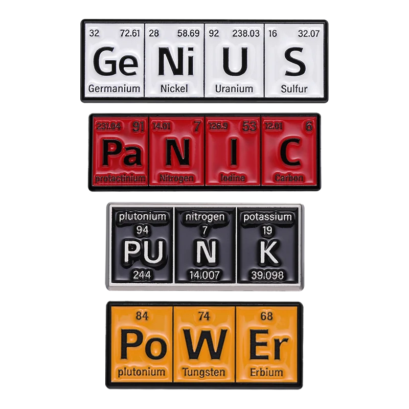 Chemical Element Enamel Pin Brooch Lapel Badge Hat Backpack Jewelry Gift