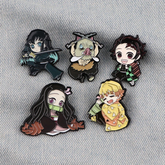 Nezuko Anime Enamel Pin Brooch Lapel Badge Cosplay Accessories Gift