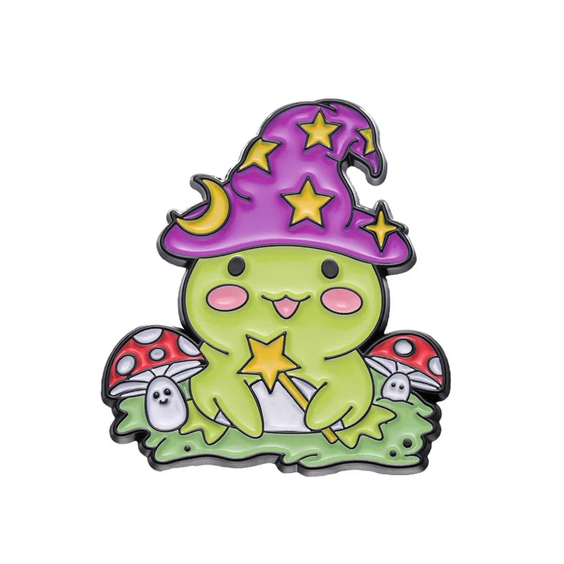 Magic Frog Skull Enamel Brooch Cartoon Pin Lapel Badge Jewelry Gift