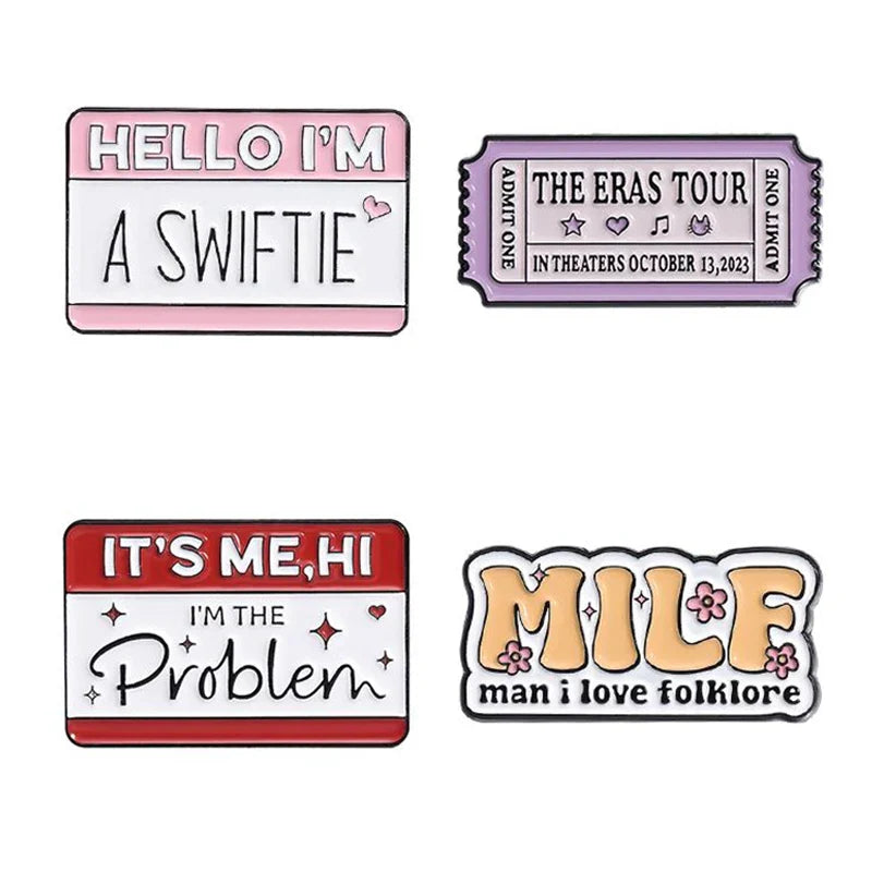 Problem Enamel Pins Music Lyrics Female Singer Brooches Lapel Badge Jewelry Gifts Fans Friends