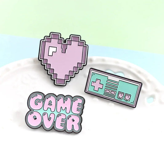 Cartoon Game Controller Enamel Pin Badge Inspirational Brooch